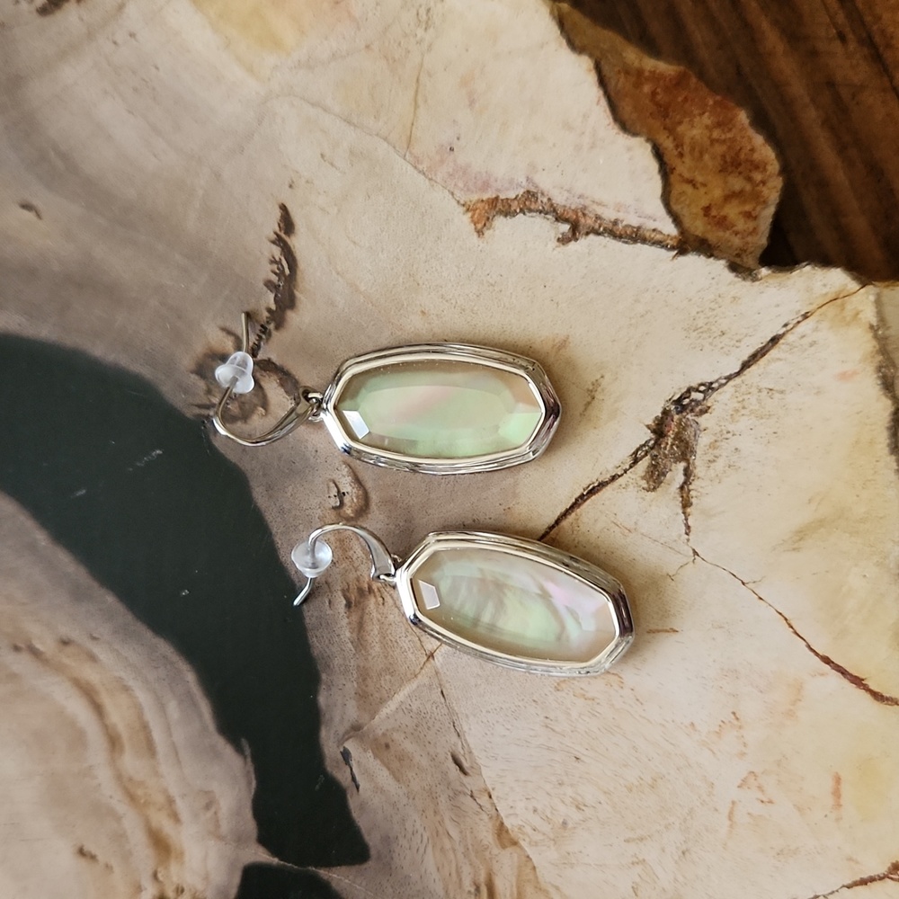 Kendra Scott Framed Dani Silver Drop Earrings NWT - Picture 6 of 7